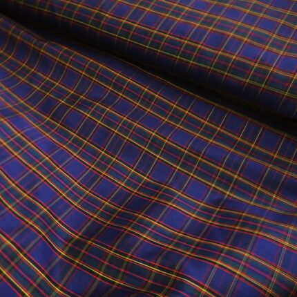 Šantung s barevnými kostkami