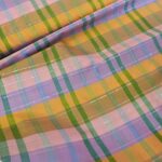 Šantung s barevnými kostkami