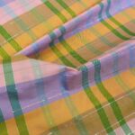 Šantung s barevnými kostkami