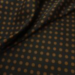 Žakár hnědý s černými puntíky double