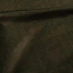 Plátno hnědé se zelenými jelínky hedvábné