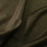 Plátno hnědé se zelenými jelínky hedvábné