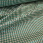 Plátno žakárové s drobnou bílo-tyrkysovou kostkou