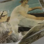 Serž s obrazem Eduarda Maneta