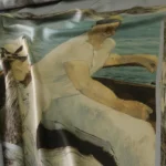 Serž s obrazem Eduarda Maneta