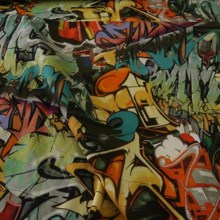 Plátno s barevným grafiti vzorem