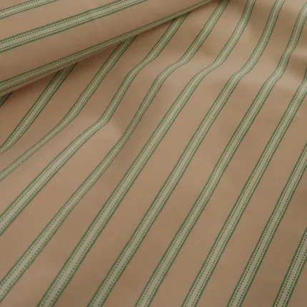 Gabardén růžový s bílo-zelenými proužky