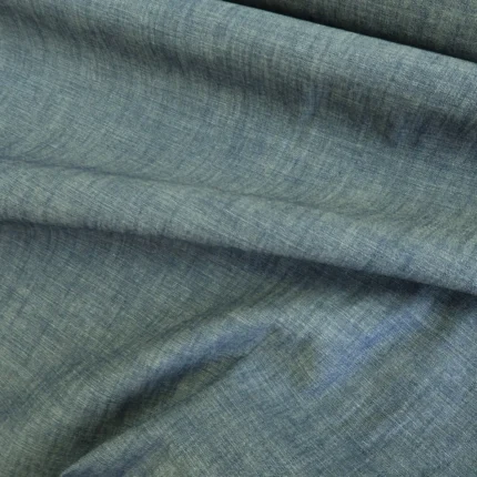 Plátno modré á la denim ze lne a bavlny