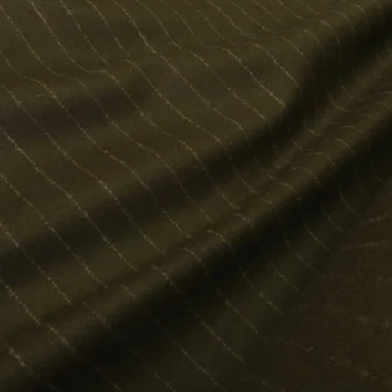 Sukno khaki zelené s šedým proužkem tenší